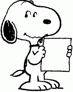 Snoopy with paper